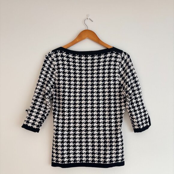 Black & White Houndstooth 3/4-Sleeve Top - Picture 4 of 4